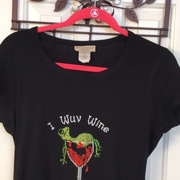 I WUV WINE Swarovski Crystal Embellished Tee - Picture 4 of 10